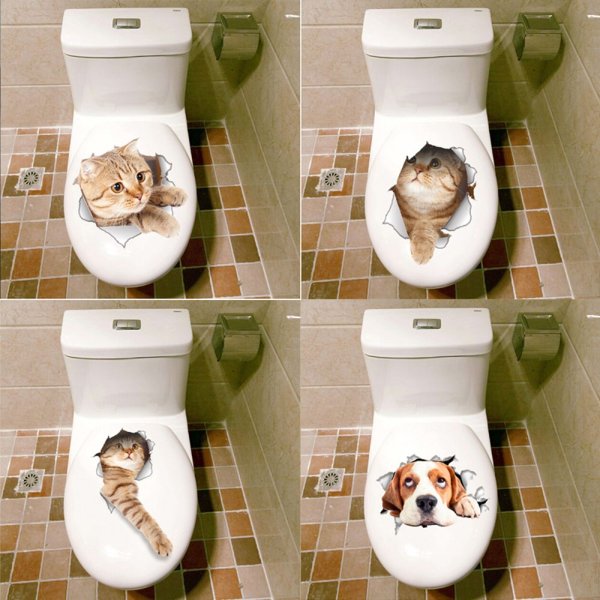 3д наклейки на крышку унитаза