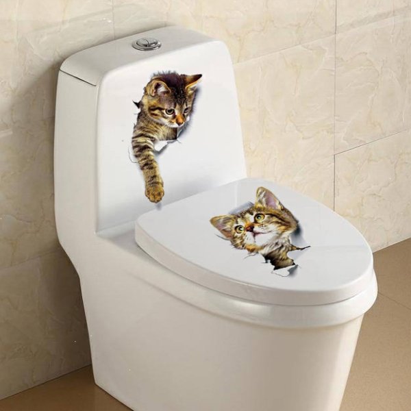 3д наклейки на унитаз