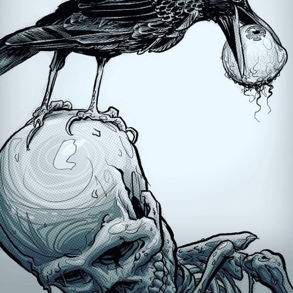 Жуткий ворон арт