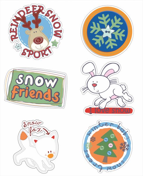 Набор зимних наклеек