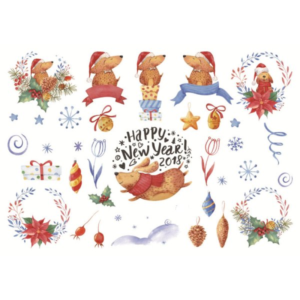 Зимние наклейки