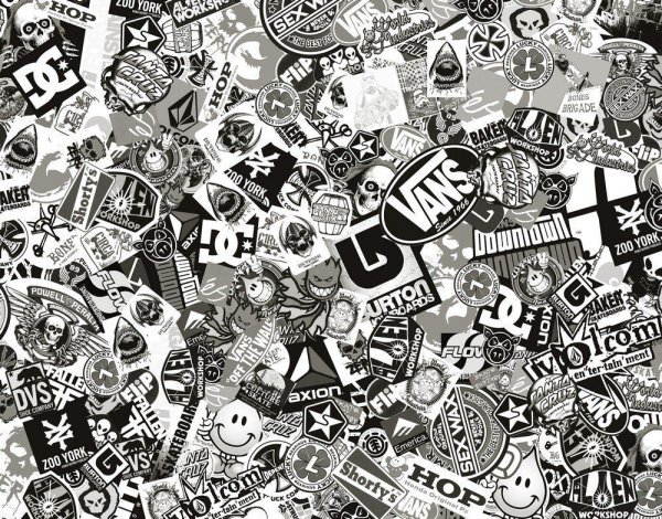 Стикеры для распечатки черно белые