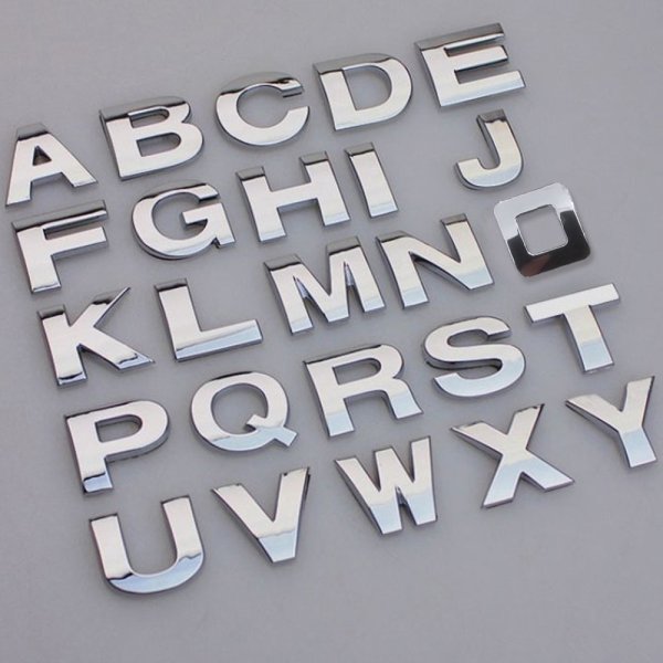 Металлические буквы на авто