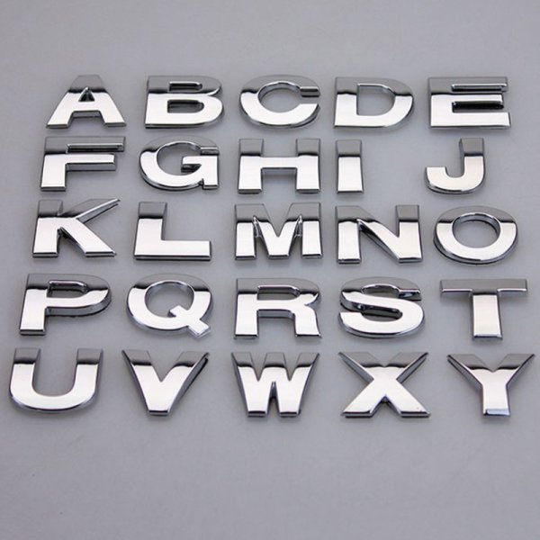 Самоклеящиеся металлические буквы