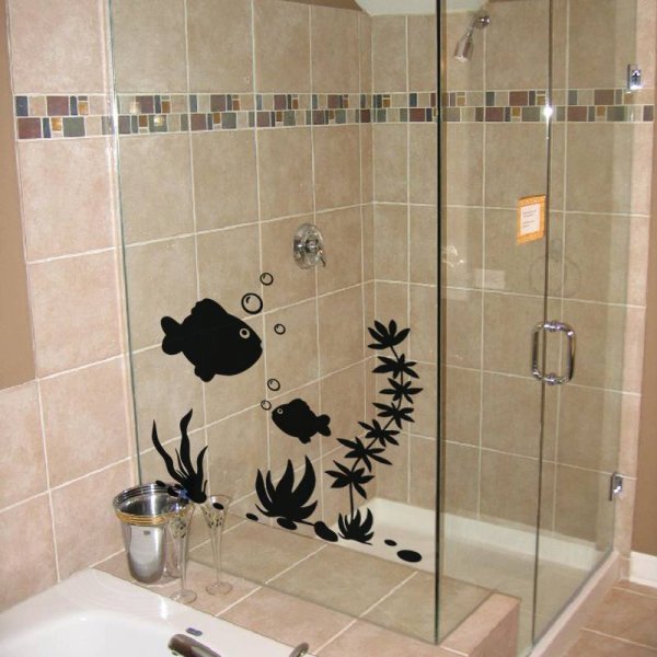 Виниловые наклейки в ванную