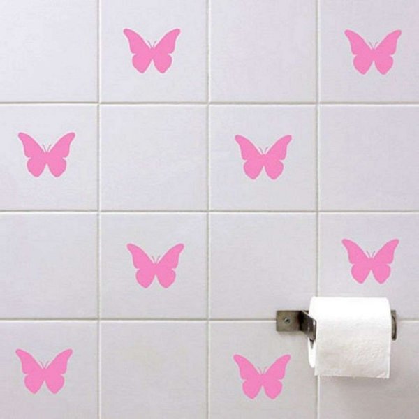 Наклейки на старый кафель в ванной