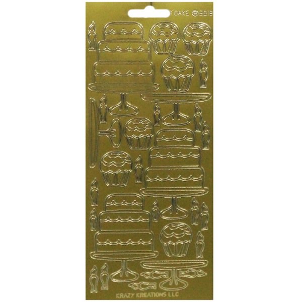 Контурные наклейки цвет золото