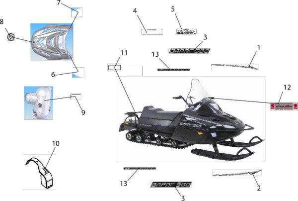 Подвеска снегохода Тайга Варяг 500
