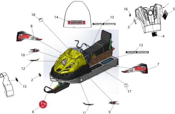 Запчасти снегоход Тайга 4т