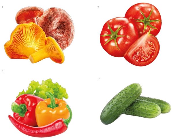 Наклейки фруктов и овощей