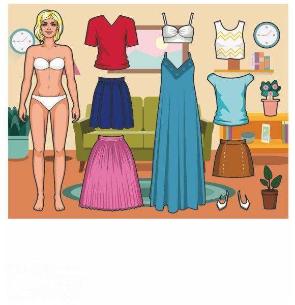 Наряди куклу наклейки