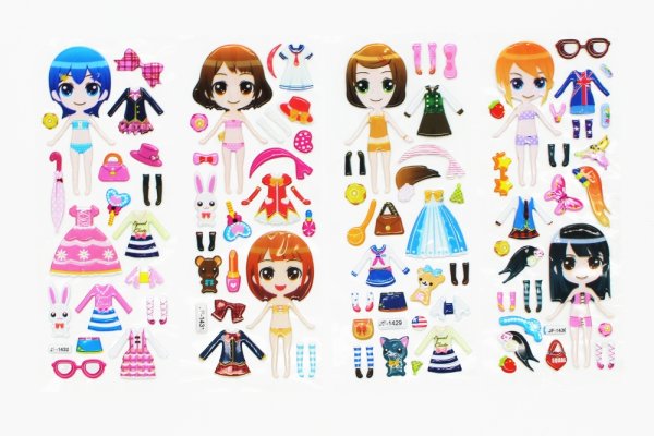 Наклейки Одень куклу