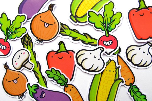 Идеи для наклеек овощи