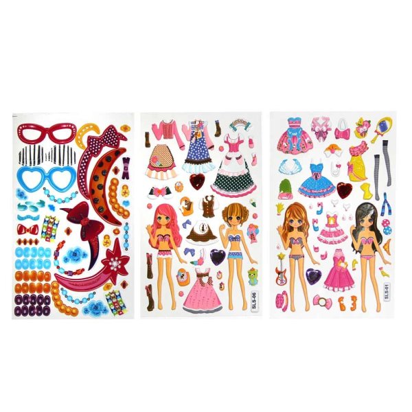 Наклейки одежда для куклы