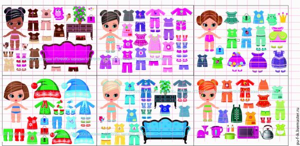 Наклейки Барби с одеждой