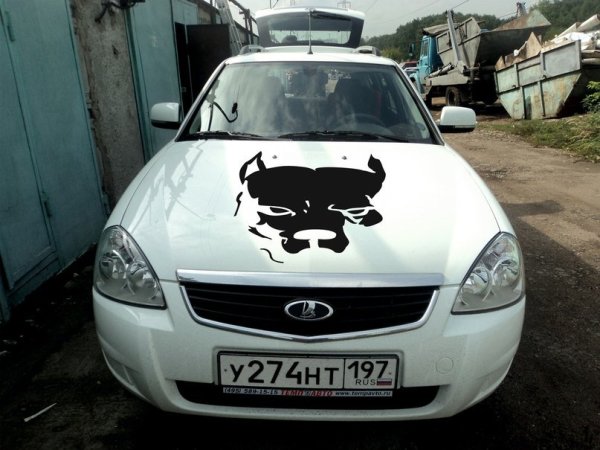 Питбуль на ВАЗ 2110 белая