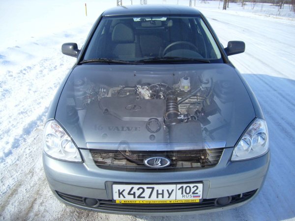 Герб России на капоте ВАЗ 2114