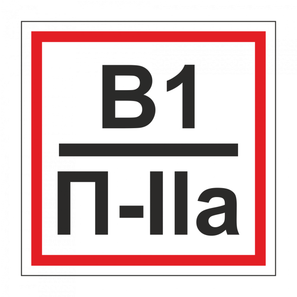 Табличка категория помещения по пожарной безопасности в2