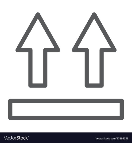 Знак стрелки вверх на упаковке