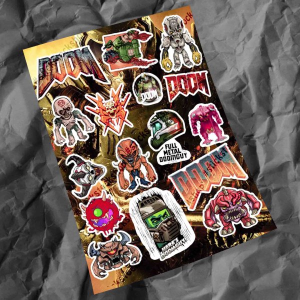 Наклейки на ногти Doom