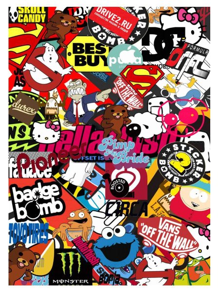 Наклейка стикербомбинг виниловый сплошной "вид 24"