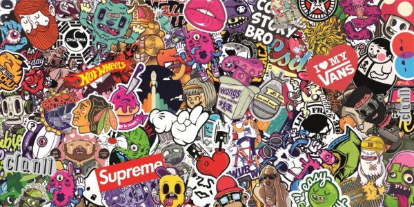 Много наклеек