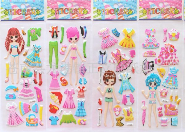 Бумажные куколки наклейки