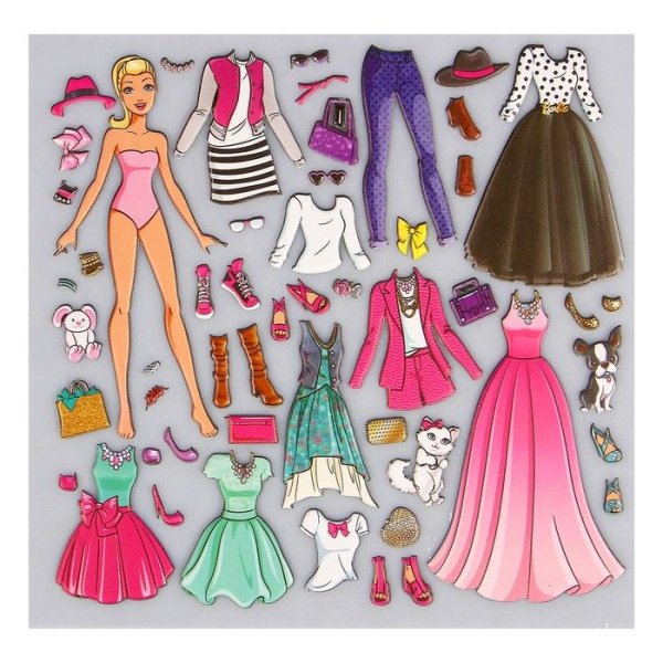 Наклейки куколки с одеждой