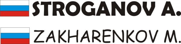 Наклейка фамилия и флаг на авто