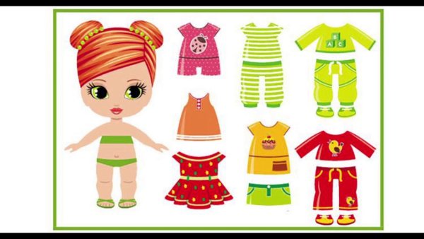 Печать на фетре кукла с одеждой