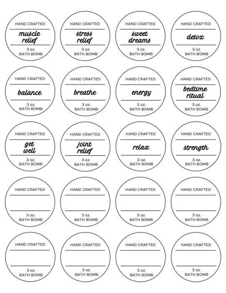 Этикетка для бомбочки для ванны