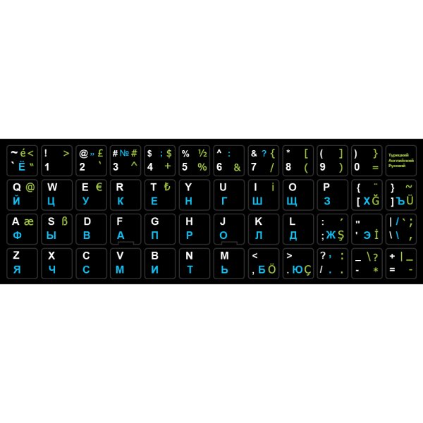 Корейская клавиатура наклейки печать