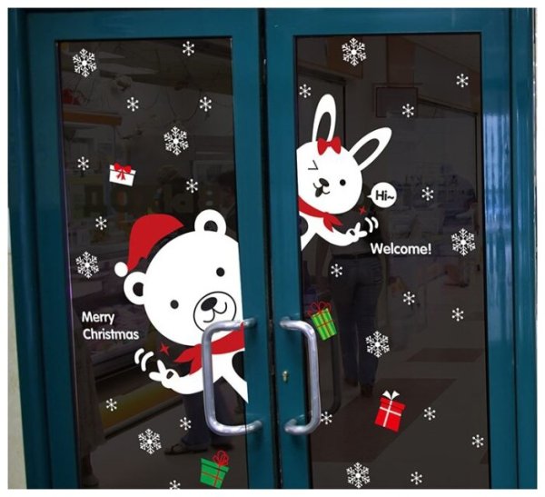 Наклейки на окна новогодние