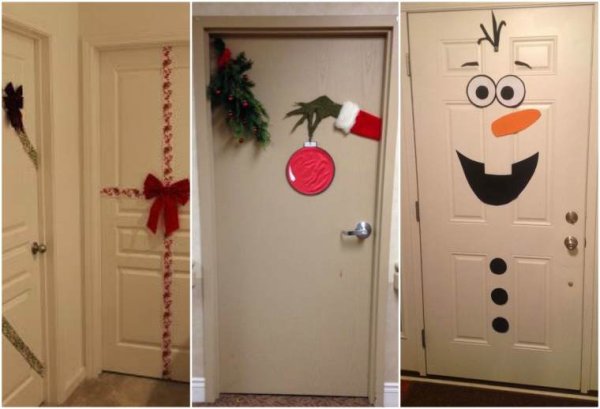 Украшение межкомнатных дверей к новому году