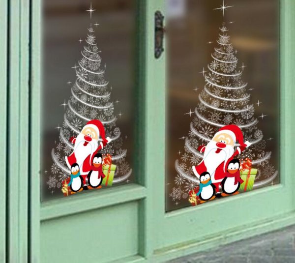 Новогоднее украшения на окна