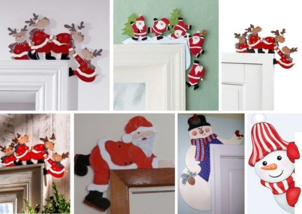 Новогоднее украшение на угол двери