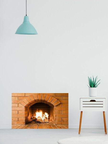 Декоративная наклейка камин