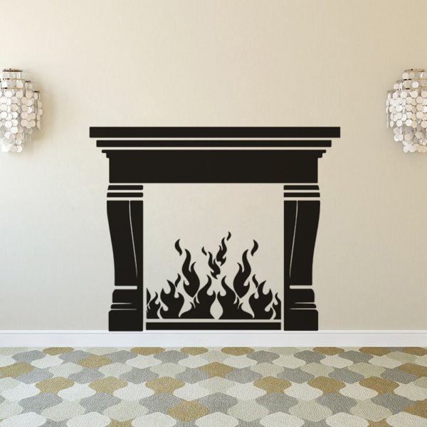 Наклейка камин