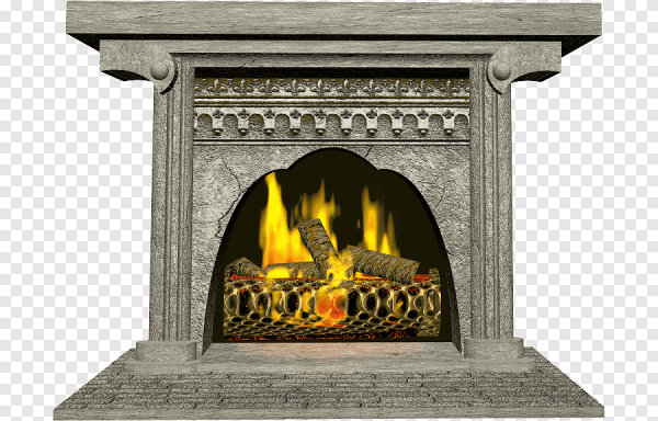 Наклейка камин на стену