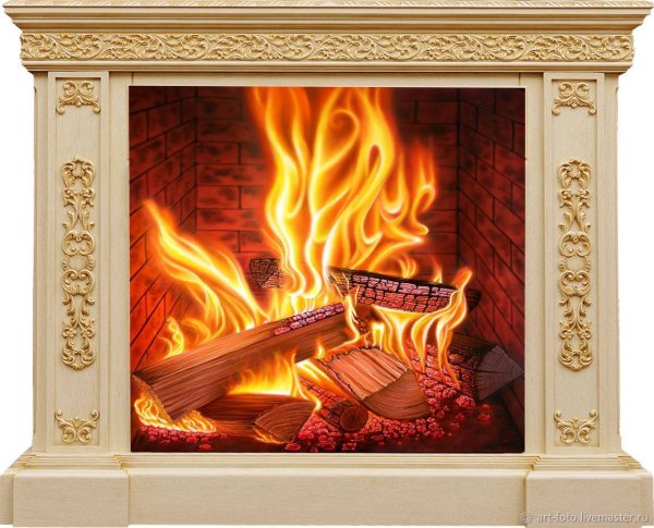Трафарет на стену камин