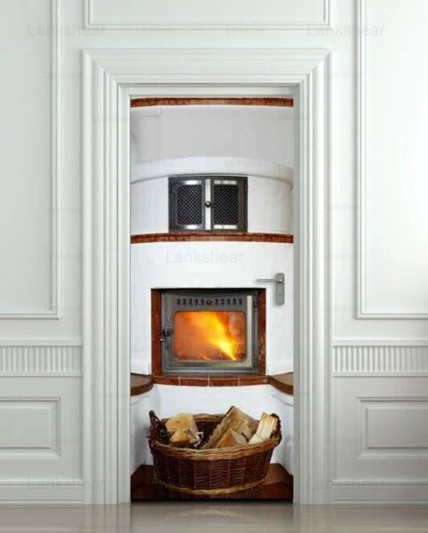 Декоративная наклейка камин