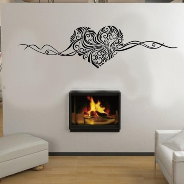 Интерьерная наклейка камин