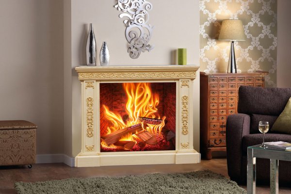 Наклейка камин