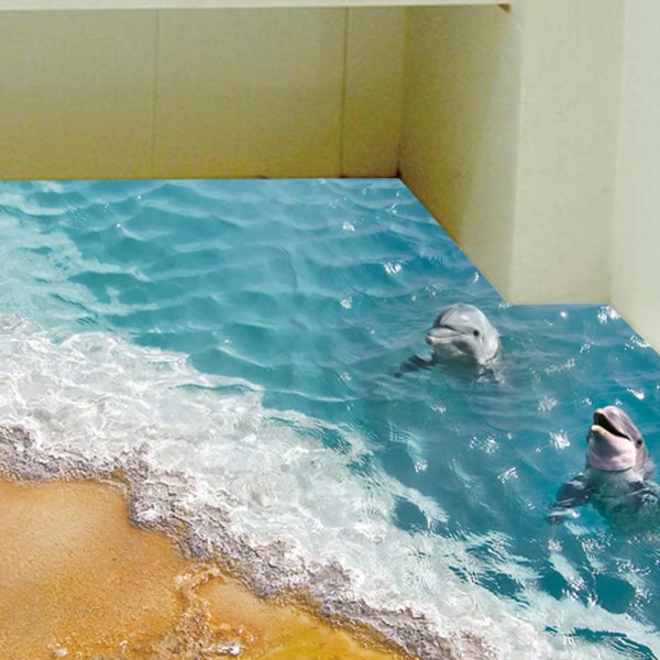 3d наклейки на пол в ванной