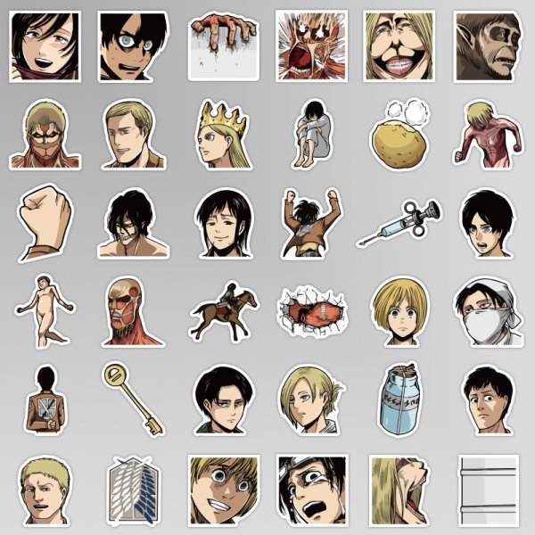 Стикеры для распечатки аниме атака титанов