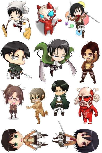 Атака титанов наклейки Леви