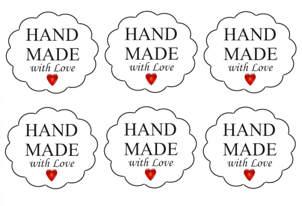 Наклейки Handmade with Love