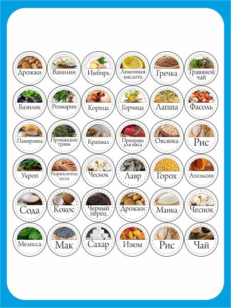 Наклейки для банок с крупами