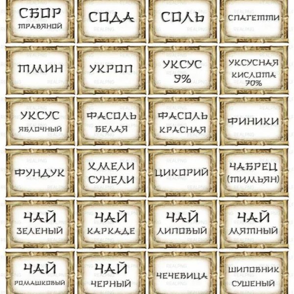 Этикетки для специй и пряностей