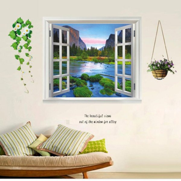 Наклейка интерьерная на стену окно